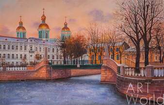 Картина маслом "Санкт-Петербург. Морозный закат" Артворлд.ру