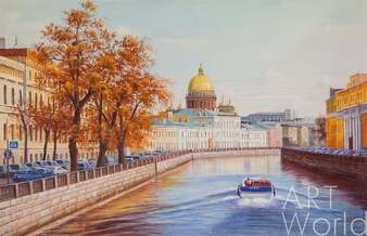 Картина маслом "Санкт-Петербург. Вид на Исаакиевский собор через канал" Артворлд.ру