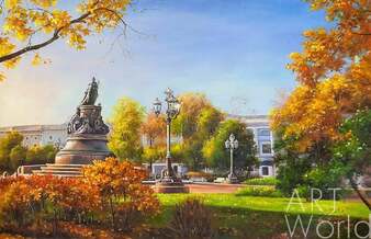 Пейзаж маслом "В парках Санкт-Петербурга" Артворлд.ру