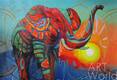 картина масло холст Картина маслом "Слон. Встречая солнце", Ромм Александр, LegacyArt