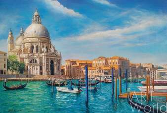 Картина маслом "Венецианские каникулы. Вид на Санта-Мария делла Салюте" Артворлд.ру