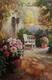 картина масло холст Картина маслом "Цветущий сад на фоне озера N3", Камский Савелий, LegacyArt