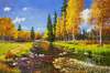 картина масло холст Картина маслом "Ручей в осеннем лесу", Шарабарин Андрей, LegacyArt