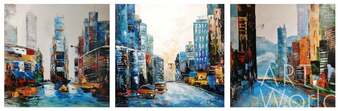 Картина маслом "New York, I love that city (Нью-Йорк, я люблю этот город). Триптих" Артворлд.ру
