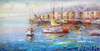 картина масло холст Картина "Пейзаж с парусниками на фоне города N5", Виверс Кристина, LegacyArt