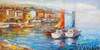 картина масло холст Картина "Пейзаж с парусниками на фоне города N6", Виверс Кристина, LegacyArt