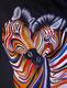 картина масло холст Картина маслом "Разноцветные зебры N11", Виверс Кристина, LegacyArt