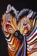 картина масло холст Картина маслом "Разноцветные зебры N9", Виверс Кристина, LegacyArt