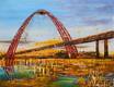 картина масло холст Картина маслом "Вечерний вид на мост на Живописной", Виверс Кристина, LegacyArt