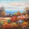 картина масло холст Пейзаж маслом "Цветущий сад на фоне моря", Виверс Кристина, LegacyArt