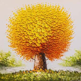 Картина маслом "Дерево желаний. Оранжевый цвет" Артворлд.ру
