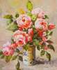 картина масло холст Картина маслом "Розы в цветочной вазе", Влодарчик Анджей, LegacyArt