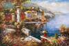 картина масло холст Средиземноморский пейзаж маслом "Вид на море с балкона N3", Ромм Александр, LegacyArt Артворлд.ру