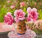 картина масло холст Натюрморт маслом "Букет роз на фоне сада", Влодарчик Анджей, LegacyArt