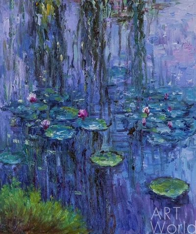 картина масло холст "Водяные лилии N34", копия С Камского картины Клода Моне, Моне Клод Артворлд.ру