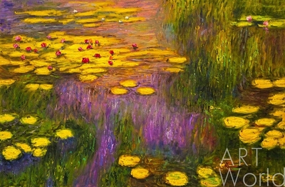 картина масло холст "Водяные лилии", N 38, копия С. Камского картины Клода Моне, Моне Клод Артворлд.ру